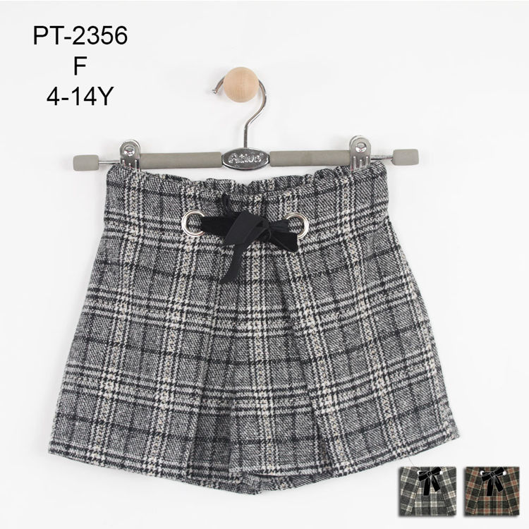 Picture of PT2356-PLEATED GIRLS WINTER SHORTS - CHECKED MATERIAL